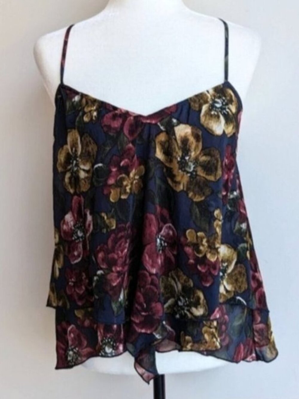 Abercrombie & Fitch floral criss cross back layered tank top